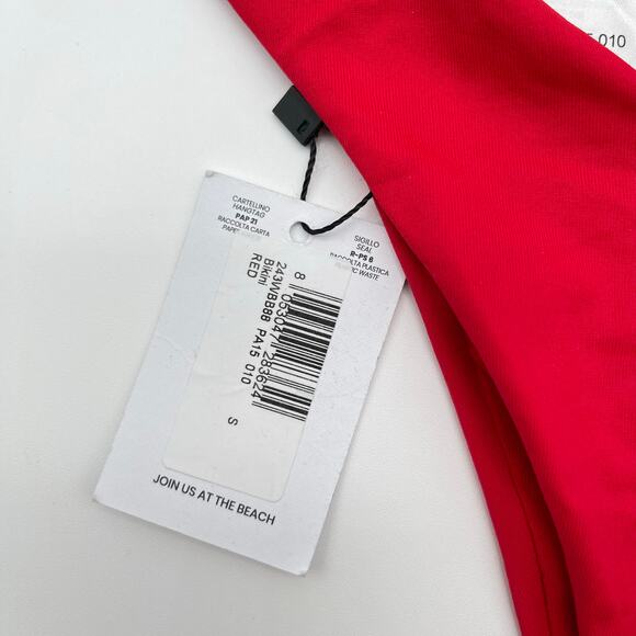 THE ATTICO | NWT Strapless Bikini Set in Red Cheeky Bandeau S - Picture 6 of 11